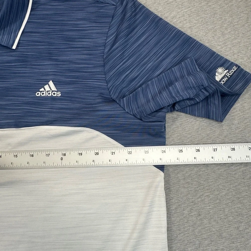 Adidas Polo Shirt Mens XL Navy Blue Grey Colorblock Shadow Ridge Golf Club
